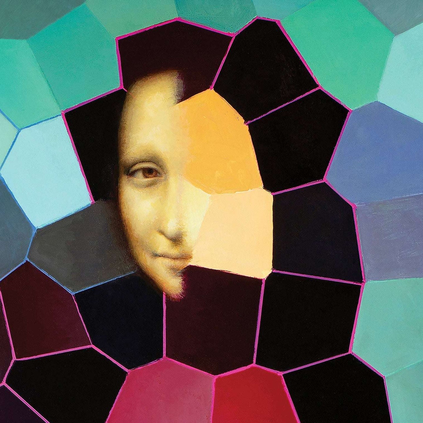 Detail of original abstract painting for sale , 'Mona' by artist Marcus CallumOriginal Painting: "Mona" (Available)
